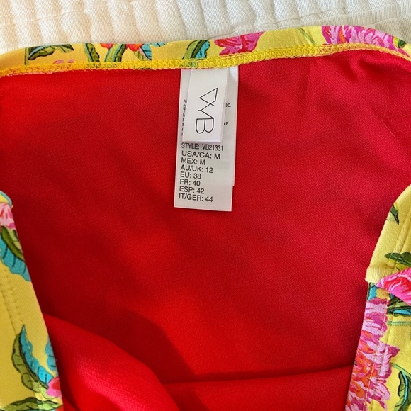 Floral swim bottom high waisted tie size medium - Picture 2 of 4